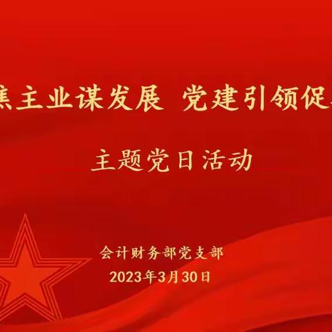 会计财务部党支部开展“聚焦主业谋发展 党建引领促提升”主题党日活动