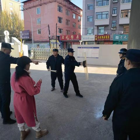 筑牢安全防线，共建平安校园------民族小学联合辖区派出所开展安保人员安防器材器械使用培训