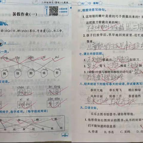 多彩假期·“暑” 我精彩 大八浪乡中心校二年级暑假作业展示