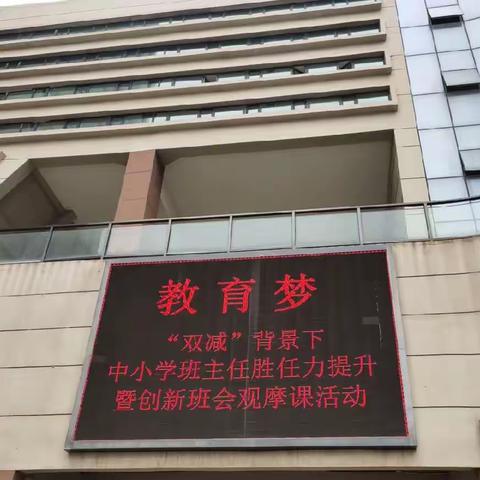 “双减”背景下中小学班主任胜任力提升暨创新班会课观摩培训活动纪实