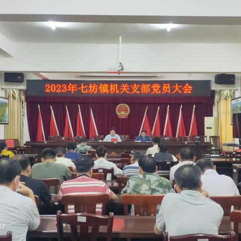 七坊镇机关支部召开2023年党员大会暨专题学习会