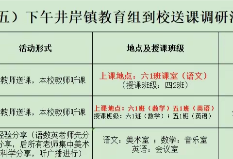 美日送美课，交流共成长——井岸镇教育组莅临新青小学送课调研活动