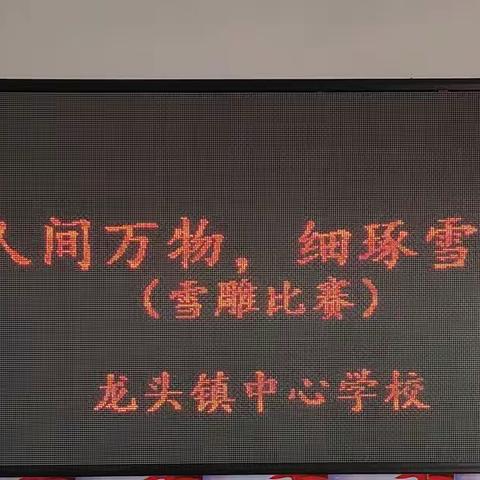 “精雕人间万物，细琢雪域情怀”------龙头镇中心学校开展校园雪雕活动