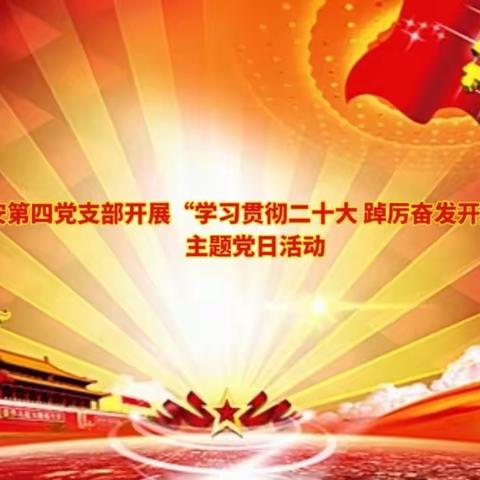 治安第四党支部开展“学习贯彻二十大 踔厉奋发开新局”主题党日活动