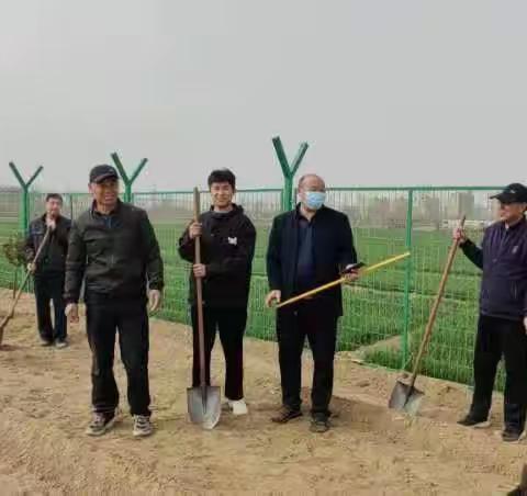 和阳学区靳校长带领和阳镇中学师生到劳动基地植树