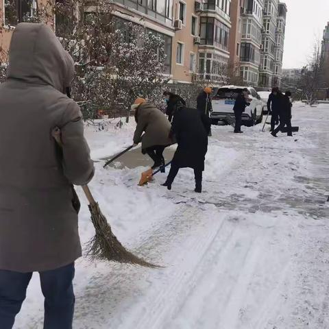 太平人寿铁岭党支部党员齐动手  扫雪除冰暖人心