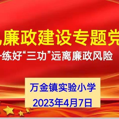 学习党风廉政建设   扎实履行教师职责  ——万金镇实验小学全体教师学习党风廉政建设专题党课