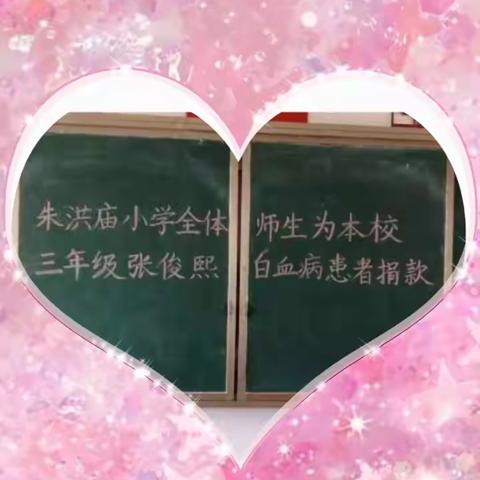 病魔无情，校园有爱——朱洪庙镇朱洪庙实验小学全体师生为患病学生捐款活动