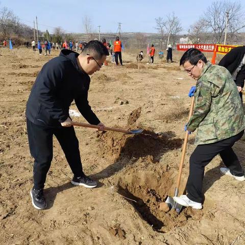 桃园街道办开展春季义务植树活动