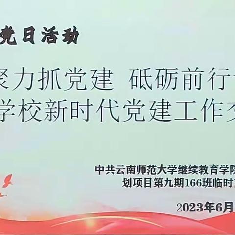 凝心聚力抓党建 砥砺前行谱新篇——166班临时党支部6月主题党日活动