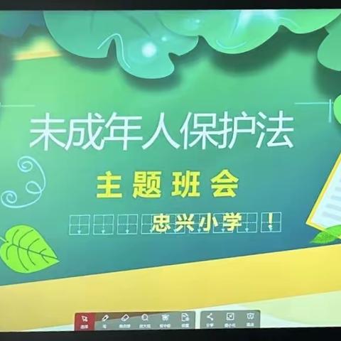 忠兴小学：“关爱未成年人  学习未成年法”主题班会