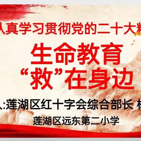 莲湖区红十字会“生命教育进校园”活动在远东二小拉开序幕