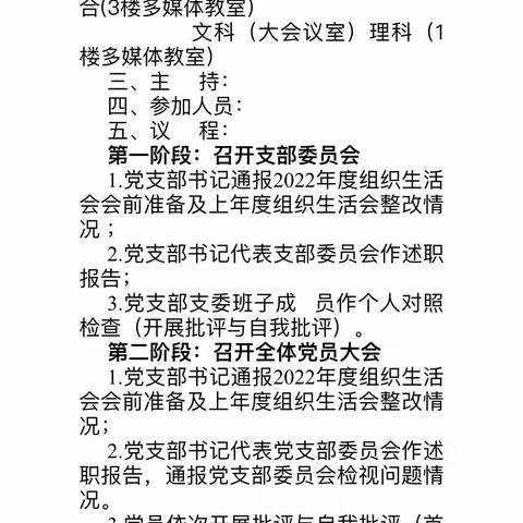 （岑桂琴）澄迈县第二中学党总支综合科党支部2022年度组织生活会