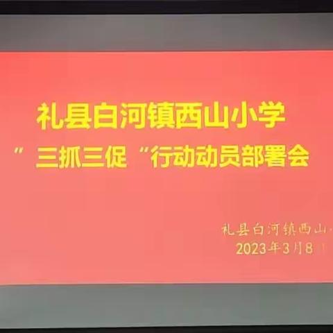 【“三抓三促”行动进行时】礼县白河镇西山小学召开“三抓三促”行动动员部署会