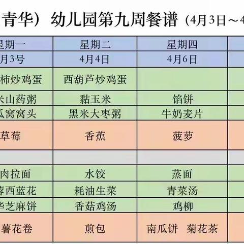 青华礼仪幼儿园美食回放