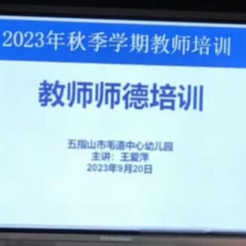 “树师德 正师风"一五指山市毛道中心幼儿园师德师风专题培训