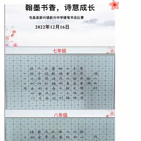 翰墨书香，诗意成长——新兴中学主题硬笔书法比赛