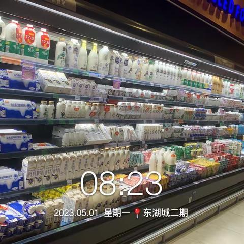 东湖城店冷藏乳品，冷冻食品陈列