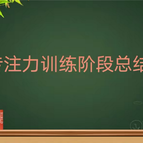 新华小学综合学习能力之专注力训练阶段总结