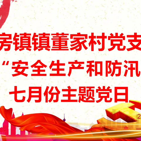 房镇镇董家村党支部开展2023年7月份“安全生产和防汛减灾”的主题党日