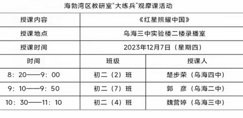 砥砺深耕大练兵 铸魂育人共笃行——海勃湾区2023年初中语文课堂教学大练兵成果展示观摩活动