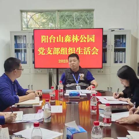 中心党委书记何涛同志到阳台山森林公园参加指导基层党组织生活会