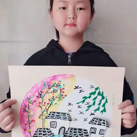 多彩美术五里桥线描班4.15《春日风景》