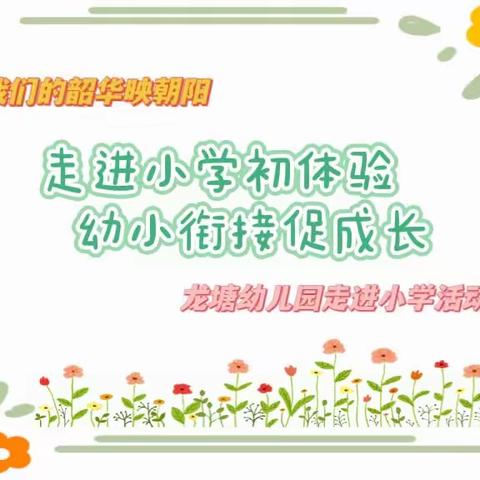 【龙塘 卯兔20期】走进小学初体验，幼小衔接促成长——龙塘幼儿园幼小衔接活动之体验小学