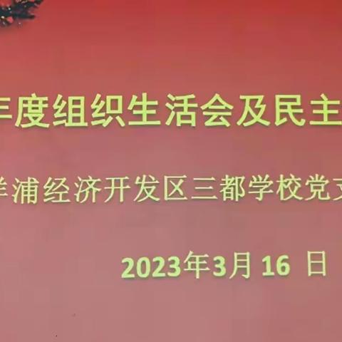 赓续教育勿忘使命，饮过自纠再续新篇——三都学校2022年度党支部组织生活会暨民主测评党员活动