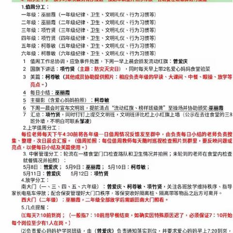 西门小学2022学年第二学期第14周值周小结