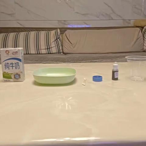 大家好，我是蔡晨乐，今天做的实验是《牛奶山水画》