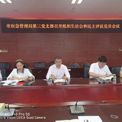 中共海口市应急管理局第三支部委员会召开组织生活会和民主评议党员会议