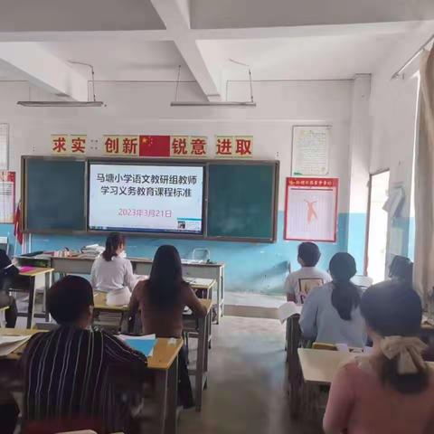 马塘小学语文教研组教师学习义务教育课程标准