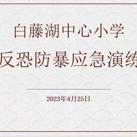 反恐防暴演练，筑牢安全防线——白藤湖中心小学反恐防暴应急演练