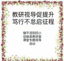 教研视导促提升 笃行不怠启征程——镇平县教研室深入涅阳四小教学管理视导