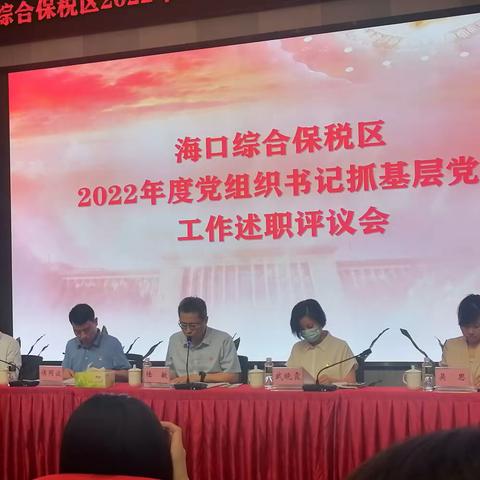 海口综合保税区召开2022年度党组织书记抓基层党建工作述职评议会议