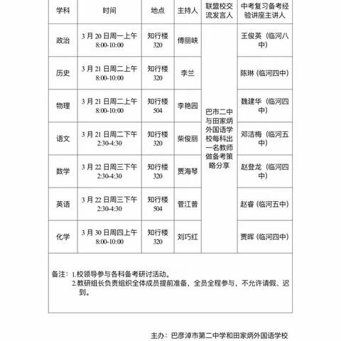 巴彦淖尔市第二中学2023届第五次中考备考研讨会纪实