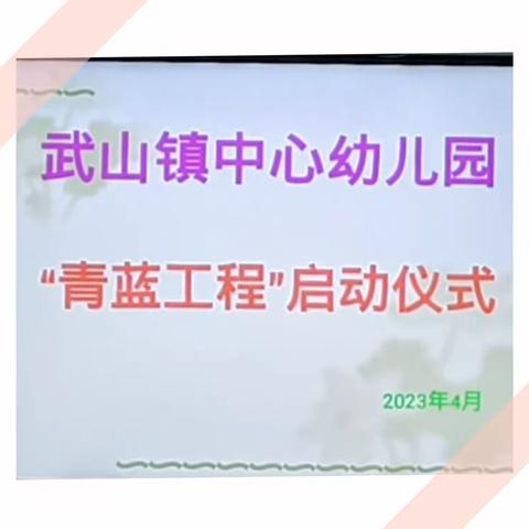 “青蓝携手，薪火相传”——武山镇中心幼儿园“青蓝工程”启动仪式