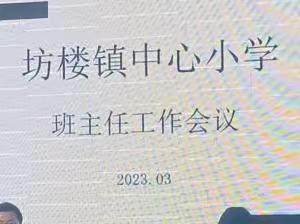 提升班级管理，展望美好未来——坊楼中心小学班主任工作会议