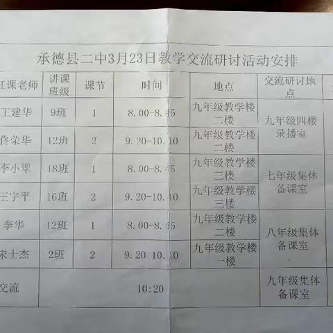 <活动促成长，教研绽芳华>——平泉市小寺沟中学与承德县二中联合教研活动