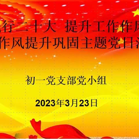 “践行二十大，提升工作作风”——初一支部主题党日活动