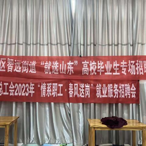 智远街道总工会走进盛景家园社区开展“情系职工 春风送岗”就业服务招聘会