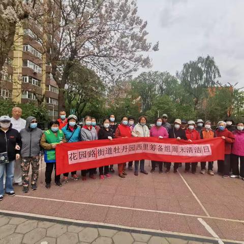 宜居靓家园，健康新生活—花园路街道牡丹园西里社区筹备组开展周末卫生日活动