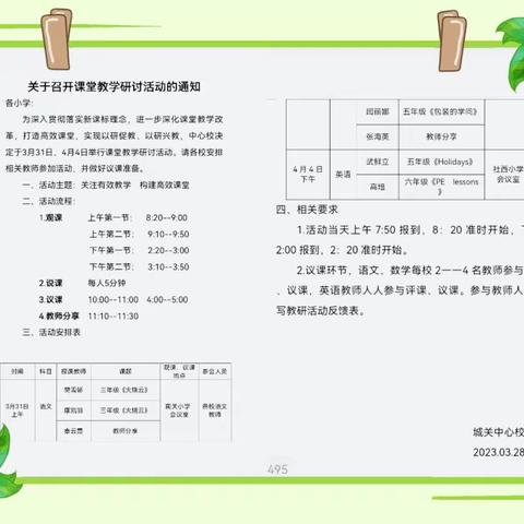 关注有效教学 构建高效课堂——城关中心校课堂教学观摩研讨活动纪实