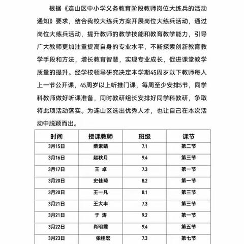 "练兵"中成长，教研中提升——新台门镇九年一贯制学校初中部大练兵活动第一轮活动总结