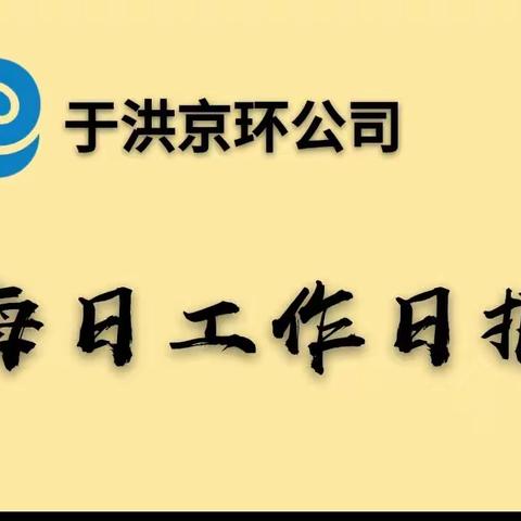 于洪京环公司3月31日工作日报