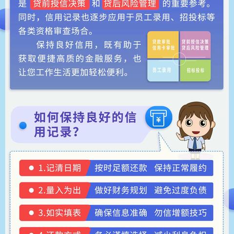 金融知识普及｜信用记录伴左右 诚实守信便生活