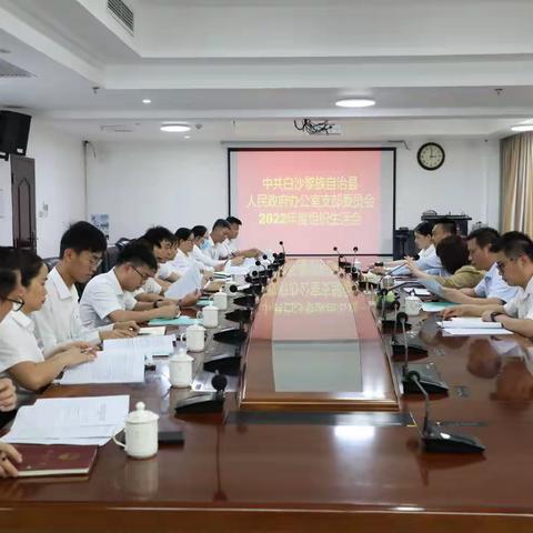 中共白沙县政府办党支部召开2022年度组织生活会