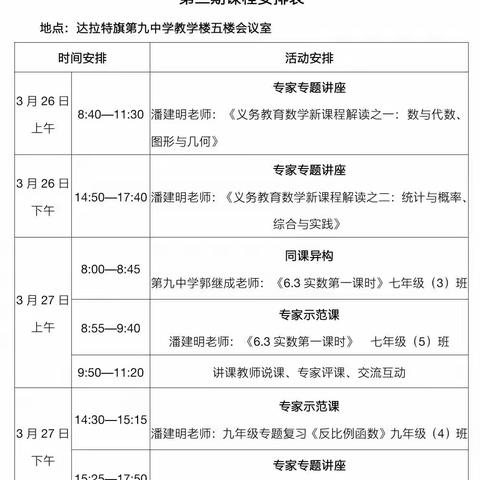 精研细琢新课标 核心素养落实处——达拉特旗潘建明初中数学骨干教师研修班第三期培训