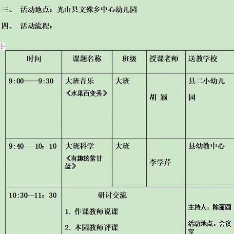 “春日不负好时光   送教下乡助成长”——文殊中心幼儿园2023年“光山县小学幼儿园骨干教师送教下乡”活动